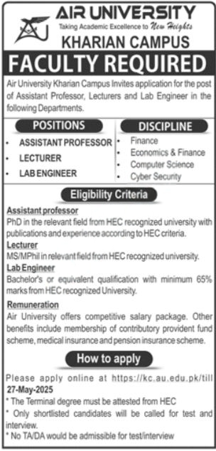 Latest Air University Jobs 2025