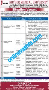 Latest KMU Jobs 2025- Khyber Medical University