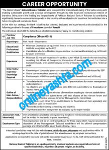 Latest NBP Jobs 2025-National Bank of Pakistan