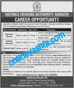 Latest DHA Jobs 2025-Defence Housing Authority